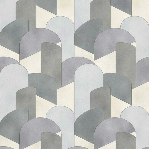 Elle Decor Galerie Arch Geometric Abstract Grey & Yellow Wallpaper 10155-10