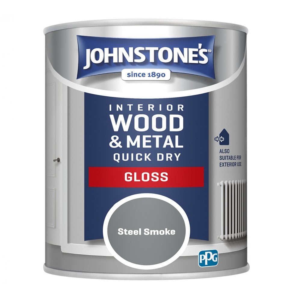 Johnstones Steel Smoke Quick Dry Gloss Paint 750ml