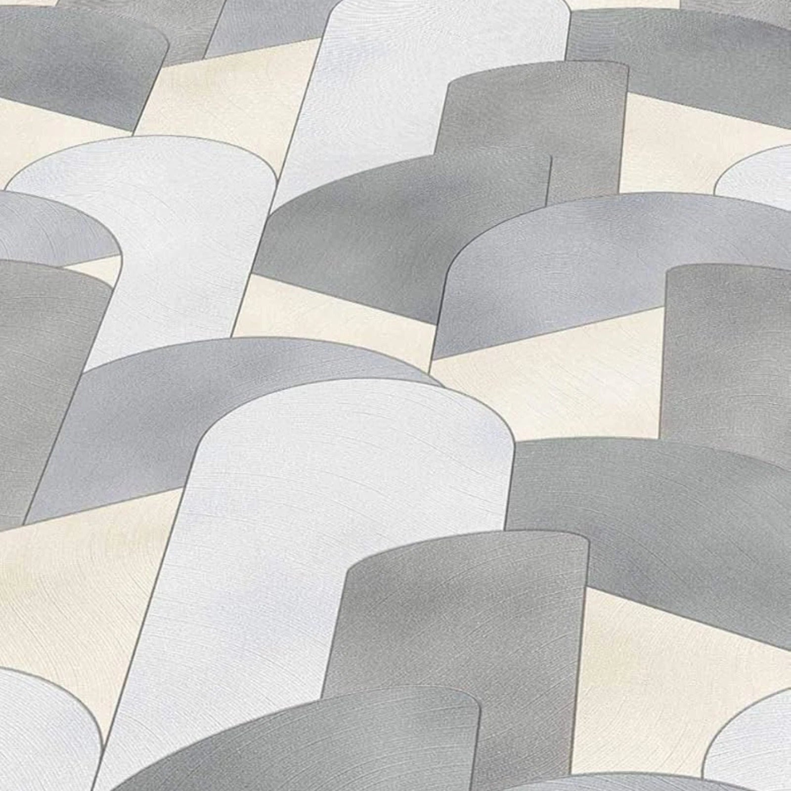 Elle Decor Galerie Arch Geometric Abstract Grey & Yellow Wallpaper 10155-10