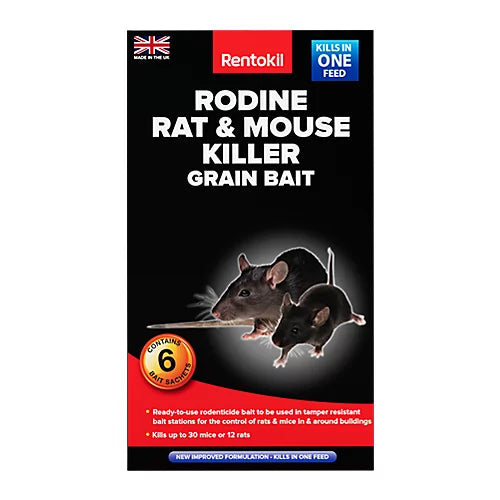 Rentokil Rodine Rat & Mouse Killer Grain Bait 6 sachet