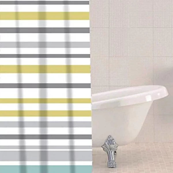 Sabichi Ocean Stripe Green White & Grey Shower Curtain 180x180cm