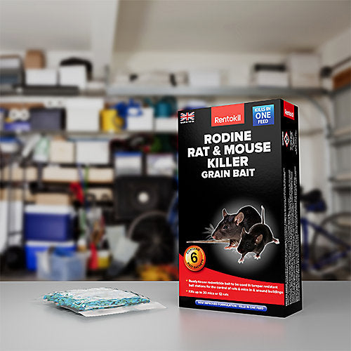 Rentokil Rodine Rat & Mouse Killer Grain Bait 6 sachet