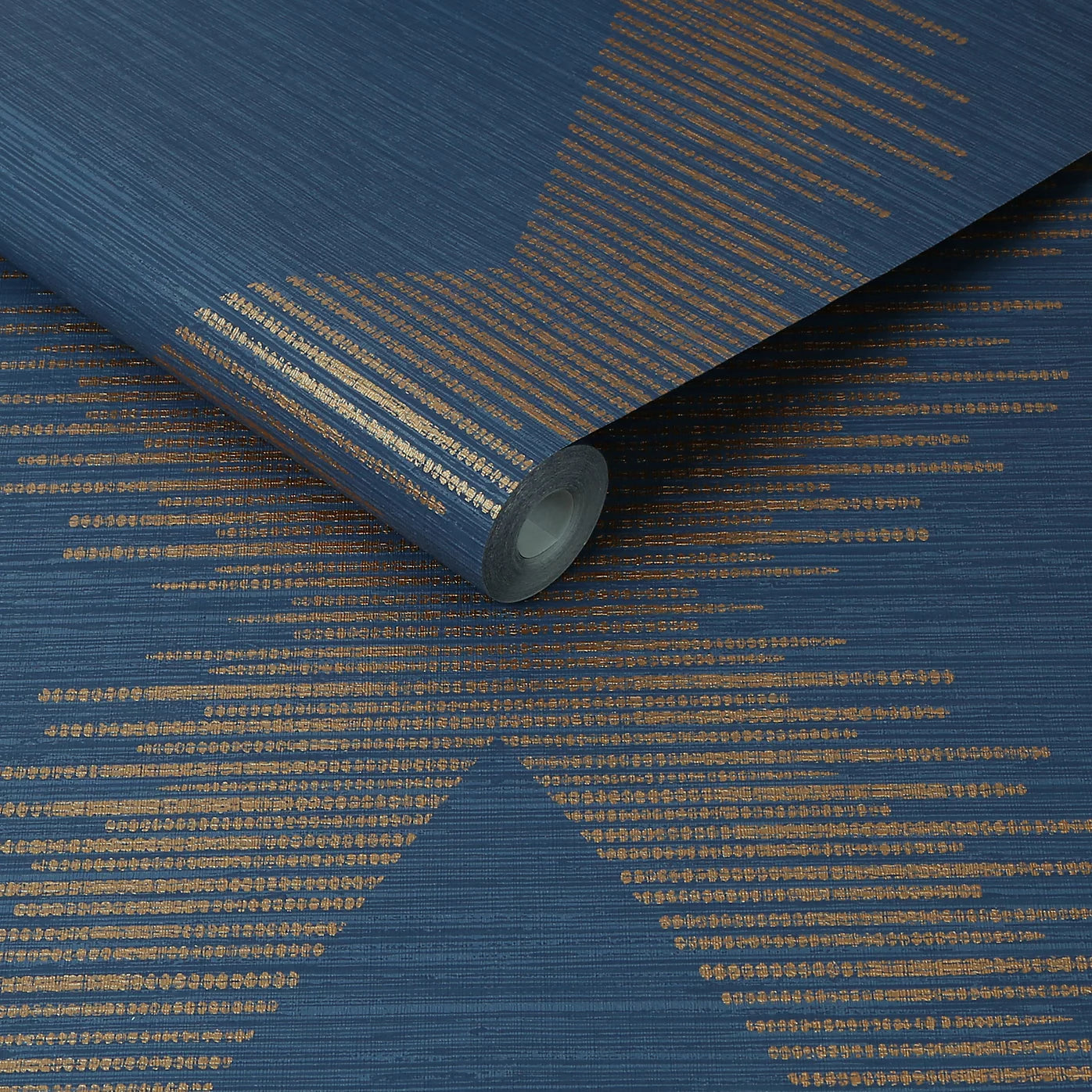 Graham & Brown Serenity Geometric Navy & Copper Wallpaper 120721