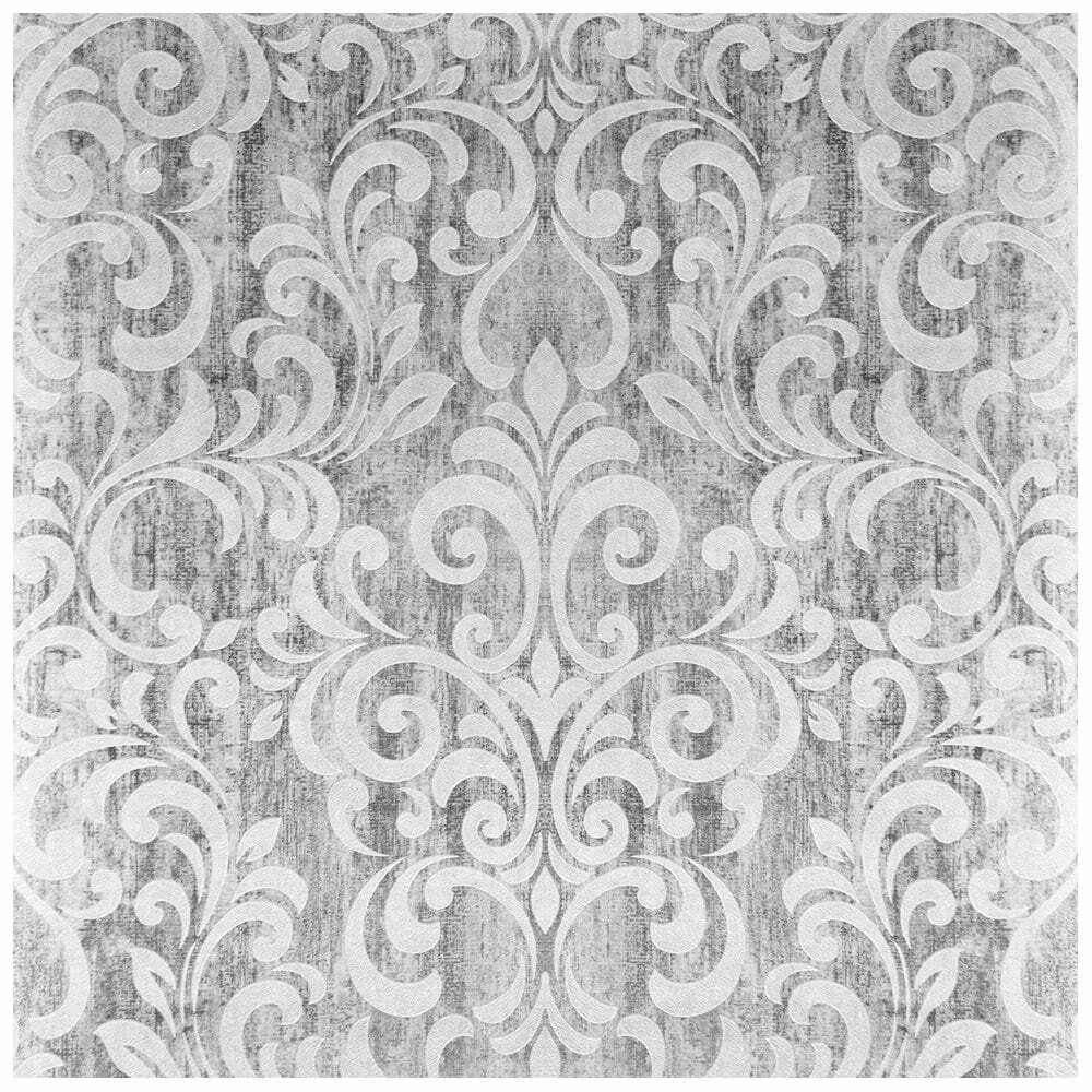 Muriva Mara Couture Damask Silver High Quality Metallic Wallpaper 701531