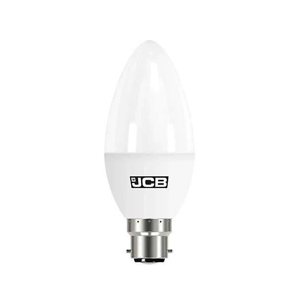 JCB 4.9w BC 6500k Frosted LED Candle Bulb - Daylight candle a