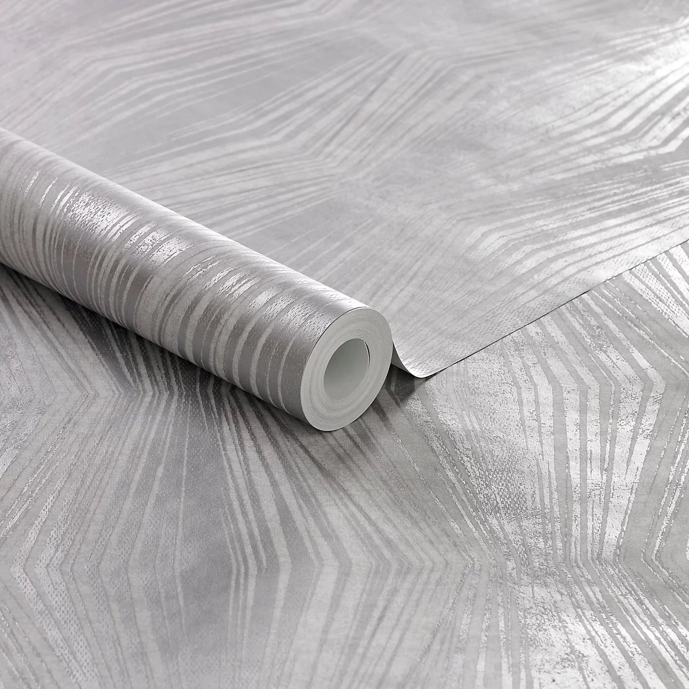 Graham & Brown Boutique Grey Vermeil Metallic effect Striped Wallpaper 104150