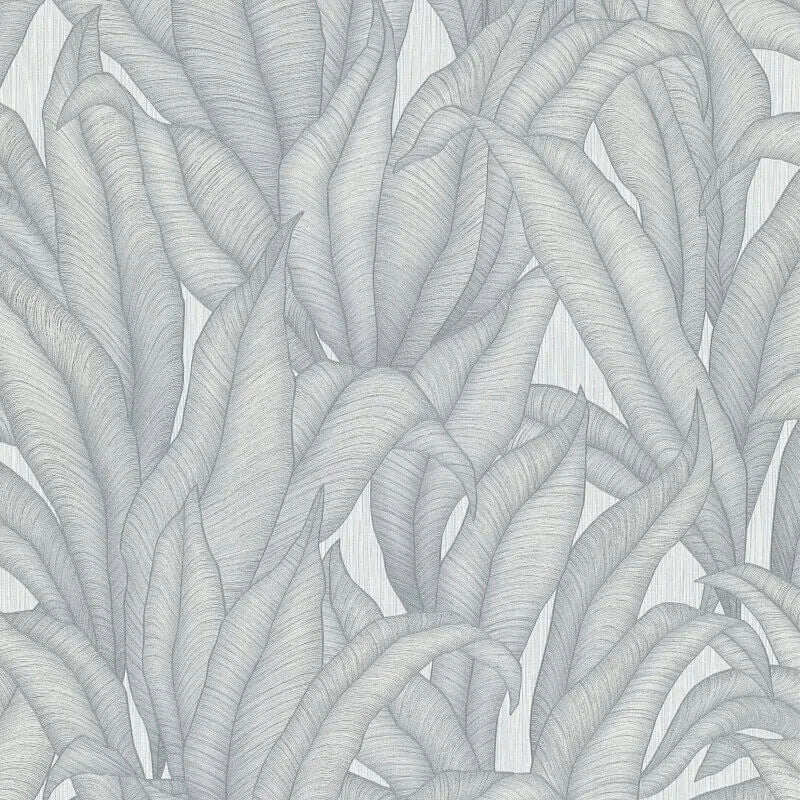 Erismann Zanzibar Leaf Light Grey Floral Wallpaper 10371-31