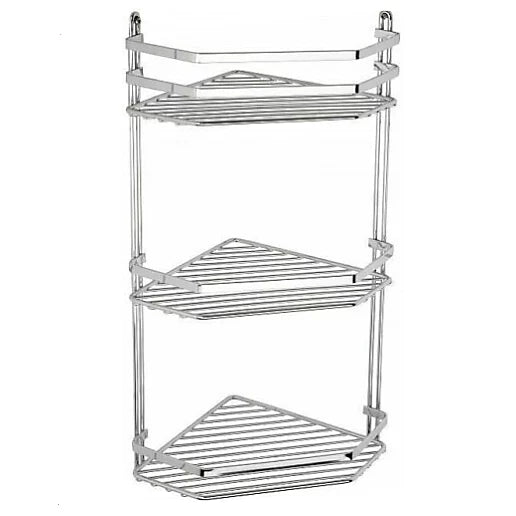 Euroshowers Stainless Steel Chrome Plated Triple 3 Tier Corner Caddy 57600