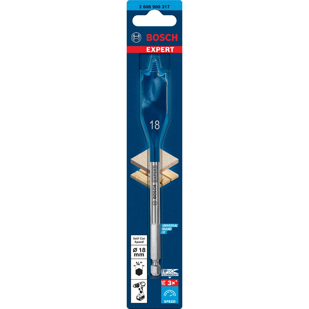 Bosch Expert Self Cut Speed Flat Drill Bit Hex Shank 18mm x 152mm