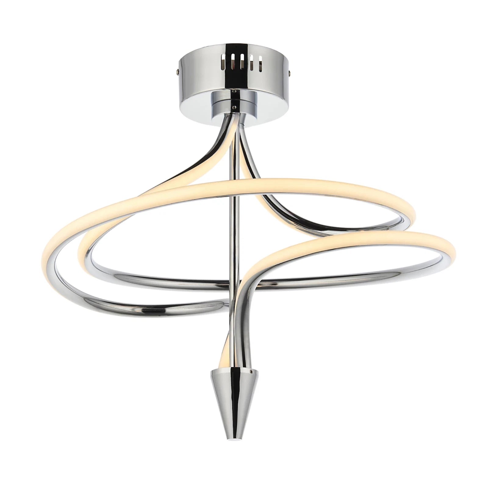 Vortex Spiral Semi Flush LED Integrated Chrome Modern Ceiling Light lf41